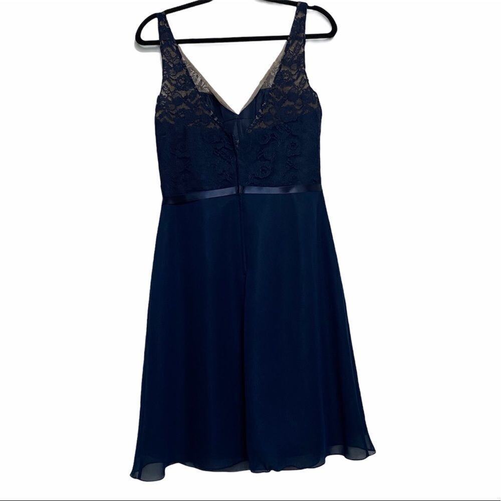 Wtoo Navy Blue Lace Short‎ Sleeveless Formal Dress